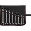Combination spanner set DIN3113B 8-19mm 8-pc in roll-up case